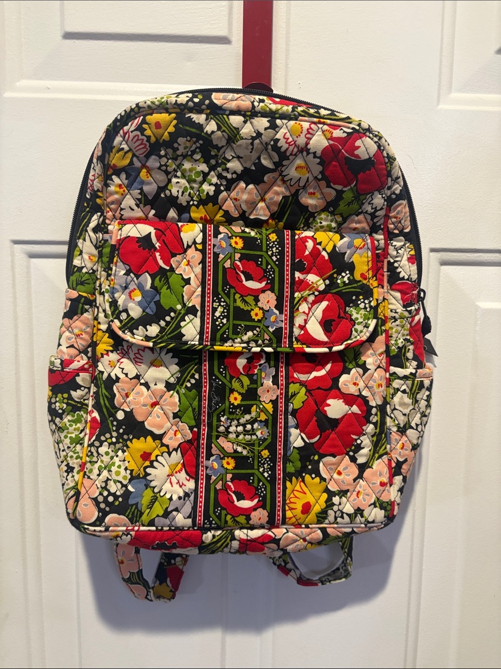 Quilted Floral poppy Vera Bradley backpack purse
